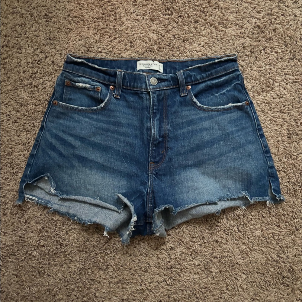Abercrombie & Fitch Distressed Blue Jean Shorts
